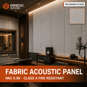 Panneau acoustique en tissu WINEGO NRC 0.90, classe A ignifuge, panneau mural insonorisant pour studio d'enregistrement, salle de musique FA25 <span class=keywords><strong>FA50</strong></span> - Product Image 1