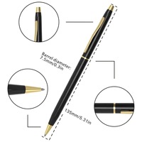 Stylo bille en métal fin rose doré de haute qualité, élégant et classique, idéal pour les réunions d'affaires et les hôtels