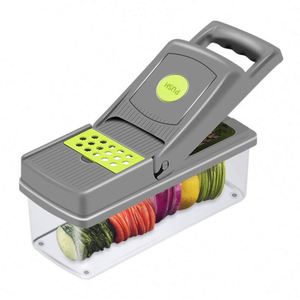 Cortador de Verduras Multifuncional Manual de Acero Inoxidable Ecológico, Herramienta para Frutas y Verduras, Picador, Rebanador, Cortador en Cubos, Mandolina - Product Image 1