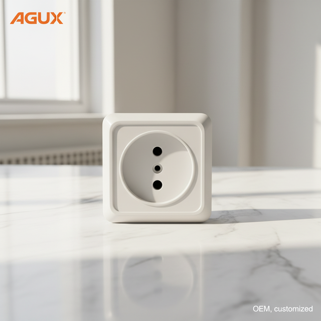 European-style One-Pole Two-Round-Hole Surface-Mounted 10A European Standard Pure Copper Material Desktop Wall Socket