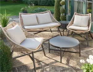 Yoho Leisure Outdoor Rattan Sofa Patio Juego de conversación de 4 plazas para balcón - Product Image 6