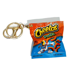 Porte-clés en plastique Kawaii en forme de croustilles, jouet alimentaire de simulation, pendentif pour sac, décoration de sac mignonne en forme de dessin animé, cadeau pour hommes et femmes - Product Image 4