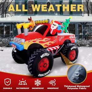 Père Noël dans Monster Truck Noël Gonflables PVC Matériel Extérieur Yard & Garden Décorations - Product Image 5