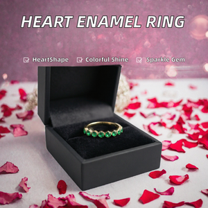 Gold Plated Green <b>Crystal</b> Eternity <b>Ring</b> Round Brilliant Cut -Women Jewelry for Gift Party - Product Image 2