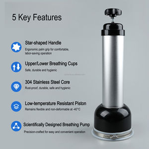 Pompe respiratoire pour mollets en <span class=keywords><strong>silicone</strong></span> souple de haute qualité, réanimateur pour mollets sans danger pour la bouche, noyau en acier inoxydable 304, OEM/ODM acceptable - Product Image 6