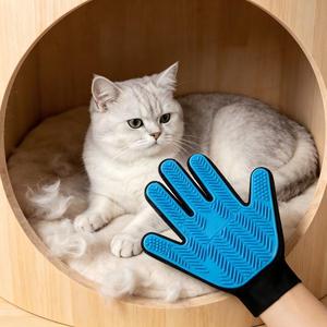 Silicone Pet <b>Grooming</b> <b>Gloves</b> For <b>Cat</b> Dog Hair Removal With Soft Brush Design - Product Image 4