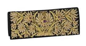 2025 señoras moda-adelante mujeres embragues Zari bordado monederos semi-GEMA piedras perla/cerradura PU forro cadenas rebordear - Product Image 6