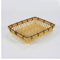 Japanse stijl faux bamboe geweven keuken PP plastic milieuvriendelijke dim sum sushi serveerschaal ondiepe voedsel presentatie mand