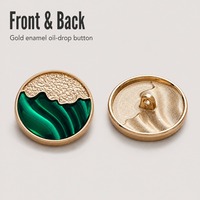 Kancing Logam Enamel Gaya Cina Bentuk Tetesan Minyak Bulat dari Paduan Logam 18mm 23mm untuk Hanfu Qipao Mantel Gaun Kerajinan Jahit