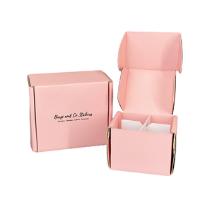 Số lượng cao thủ công các tông sóng màu hồng mỹ phẩm vận chuyển hộp nước hoa đóng gói carton bao bì gửi thư hộp - Product Image 1