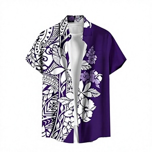 Elegant Matching Couple Outfit Set <b>Purple</b> Floral Print <b>Shirt</b> And Dress Summer Vacation Wear For His And Hers Fashion - Product Image 3