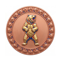 Pièce de monnaie commémorative personnalisée en cuivre antique, gravée et embossée en 3D, sur le thème de l'équitation, avec boîte de présentation