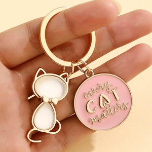 Porte-clés pendentif en alliage motif chaton mignon, design tête et patte de chat, cadeau Fête des Mères pour maman chatière et grand-mère, produit phare - Product Image 3