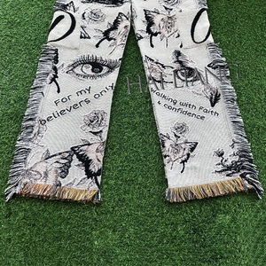 نسيج البضائع السراويل النساء عالية الجودة سستة Wideleg و السراويل الفضفاضة الفتاة مضيئة السراويل السراويل - Product Image 6