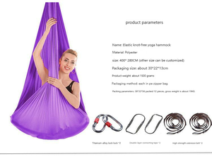 Ensemble <span class=keywords><strong>de</strong></span> balançoire <span class=keywords><strong>de</strong></span> yoga anti-gravité <span class=keywords><strong>de</strong></span> haute qualité hamac aérien en nylon pour sangle mousqueton pour le <span class=keywords><strong>camping</strong></span> et la randonnée - Product Image 5