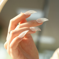 Faux ongles à presser personnalisés, effet brillant, motif griffe de dragon, œil de chat noir, griffe de chat, gothiques, courbés, en acrylique, réutilisables