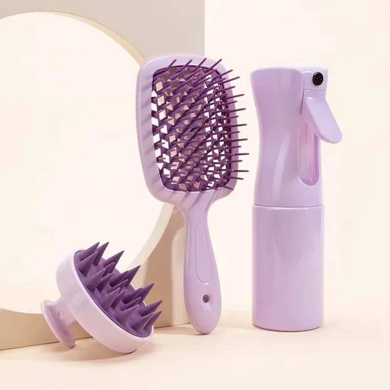 2024 Hot sales can customize multi-color hair styling air cushion comb set with watering can