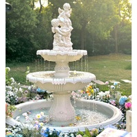 Fontaine d'eau moderne en fer doré en forme d'ange pour bassin, sculpture de jardin, décoration de mariage