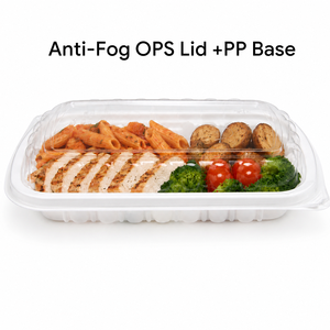 Lonchera Desechable con Tapa de 650 ml, Contenedor de Alimentos de Plástico Rectangular, Caja de Empaque para Comida para Llevar, Ensaladas y Comidas Preparadas - Product Image 1