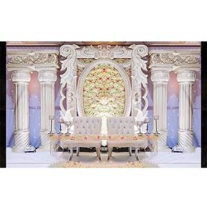 Panneaux de toile de fond sculptés en fibre Décoration de scène Guajarati Cérémonie de mariage Backstage Panneaux de fibre Grande réception Cadres arrière USA - Product Image 1