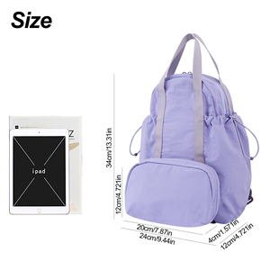 Sac <span class=keywords><strong>à</strong></span> dos bidirectionnel en nylon imperméable léger pour fille Sac <span class=keywords><strong>à</strong></span> dos en nylon d'<span class=keywords><strong>activité</strong></span> extérieure pour femme - Product Image 3