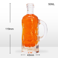 Bouteille de gin en verre personnalisée de haute qualité, 50 ml, noire givrée, avec bouchon en liège, prête pour la gravure, pour spiritueux, liqueur, vodka, vin