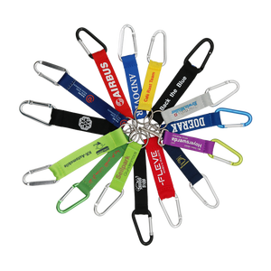 Personalized Custom Carabiner Short Clutch Wrist Strap Lanyard Heavy Webbing Key Fob Keychain With Key Ring and Clasp Holder