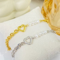 Bracelets tendance plaqués or 18 carats, bijoux à maillons en forme de cœur pour femmes