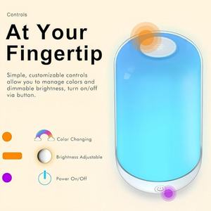 Lámpara de Noche LED Inteligente Grande para Mesa de Noche, RGB, Regulable, Táctil, Control por Aplicación, Música, Carga USB, Batería, para Dormitorio - Product Image 2