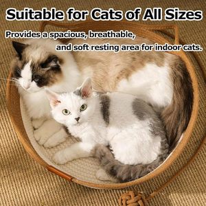 Cesto per Animali Domestici in Corda di Cotone Intrecciata a Mano di Alta Qualità per Gatti con Divertente Palla da Gioco - Product Image 4