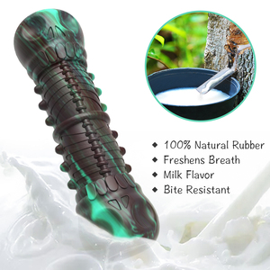 Chew and Clean Natural Rubber Milk Flavor Scented <b>Dog</b> Bone Stick Chewers Toothbrush <b>for</b> Medium Large <b>Dogs</b> Squeaky <b>Toys</b> - Product Image 4