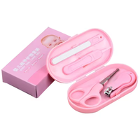 Coupe-ongles pour bébé en acier inoxydable de luxe professionnel, boîte de toilettage de voyage, 5 pièces, ensemble de manucure et pédicure portable