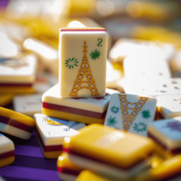Set Ubin Mahjong Akrilik Ukiran Amerika 2026, Hadiah Hiburan Kopi Paris, Permainan Meja Catur