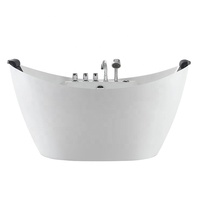 Baignoire Whirlpool SPA Air Massage Trempage Baignoire Acrylique Solide Surface Ovale pour Salle de Bain 2 Personnes Blanc