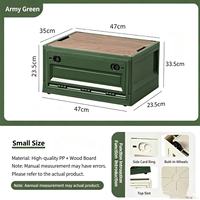 Boîte de rangement pliable pour coffre de voiture avec couvercle en bois, caisse pliable pour le camping en plein air et le rangement à domicile