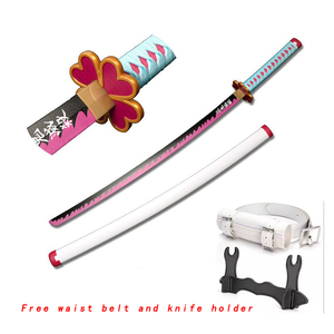 Série <span class=keywords><strong>Demon</strong></span> <span class=keywords><strong>Slayer</strong></span>, couteau en bois de style Nichirin japonais, anime COS, jouet pour enfants, épée en bois, ceinture et porte-couteau offerts - Product Image 1