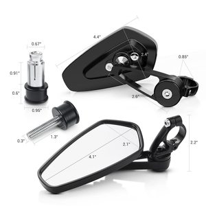 Rétroviseurs de moto - Rétroviseurs de guidon de 7/<span class=keywords><strong>8</strong></span> po (22 mm) pour la plupart des <span class=keywords><strong>Honda</strong></span>, Yamaha, Kawasaki, Ducati, Suzuki et autres - Product Image 2