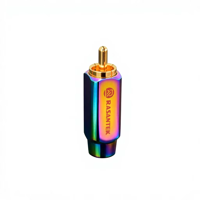 Rasantek Colorful RCA Plug Jack Connector Wire Amplifier Microphone Nickel Plated Brass Shell Gold Pin Multi Color Choice Design