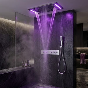 Set <span class=keywords><strong>Doccia</strong></span> <span class=keywords><strong>Termostatico</strong></span> Grande di Lusso, Set <span class=keywords><strong>Doccia</strong></span> a Soffitto di Alta Qualità con Luci LED - Product Image 3