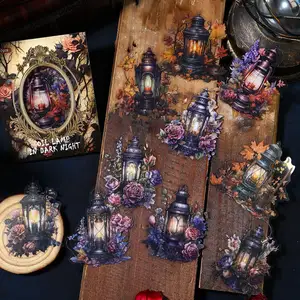 10 ชิ้น/แพ็คสติกเกอร์ PET Dark Night Light Series อเมริกัน Retro Gothic คู่มือคู่มือวัสดุ