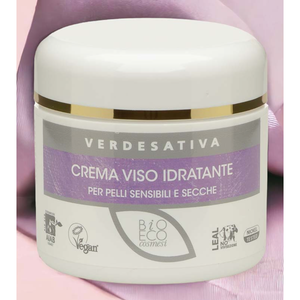 Crema Viso Idratante Verdesativa 50ml Per Pelli Sensibili e Secche, Uso Diurno Vegano - Product Image 1