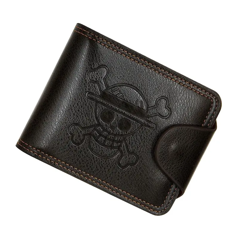 men's short multi-function multi-card trendy skull cartoon wallet