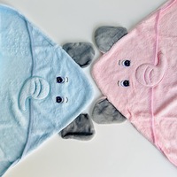 Serviette de Bain à Capuche pour Bébé en Bambou Bio de Haute Qualité, Imprimé Animal, 90x90 cm, Super Douce, Confortable, Antimicrobienne, pour Salle de Bain et Chambre