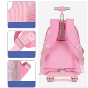 Ensemble de sacs à dos scolaires à roulettes unisexes tendance |   Sac à déjeuner et trousse à crayons avec fermeture éclair, design étoile holographique brillant - Product Image 3