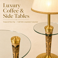 Ensemble de canapés vintage en cuir véritable avec cadre doré sculpté à la main pour villa, salon de cigares, salle de réception