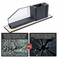 Cloison vitrée simple avec cadre en aluminium plat de 84 mm d'épaisseur de paroi et poutre en acier pour bureaux commerciaux, bâtiments et banques, bibliothèques