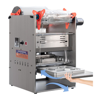 Machine de scellage automatique pour la communion, pour 4 gobelets en plastique, plateaux, boîtes repas, récipients alimentaires, bols, canettes, pots de yaourt et boissons