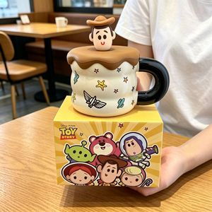Taza de Cerámica <span class=keywords><strong>con</strong></span> Tapa de Figura 3D de Toy Story, Woody, Buzz, Alien, Textura de Crema Ondulada, Taza de Café, Taza de Agua, Taza de Desayuno, Caja de Regalo - Product Image 6