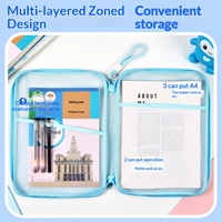 Carpeta de archivos de malla en forma de L, tamaño A4, bolsa para suministros escolares, bolsa de almacenamiento portátil, estuche con cremallera, organizador de documentos para conjunto de papelería