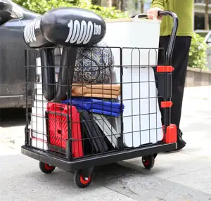 Uholan CT2-300 Collapsible Net Cage Plastic Platform Hand Truck Trolley Cart Capacity 300KG